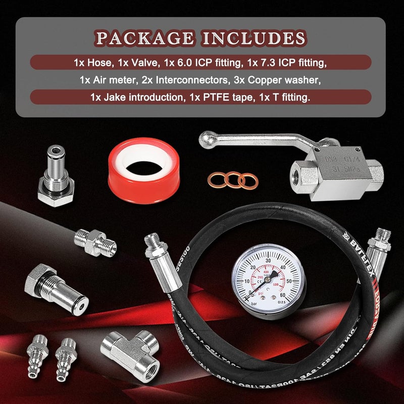 Danhonwin High Pressure Oil System IPR Air Test Tool Special Kit Compatible with Ford 6.0L-7.3L Powerstroke Diesel - Image 5